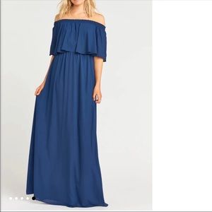 Navy mumu hacienda maxi  dress